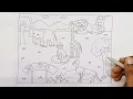 Zoo drawing part - 1 How to draw a zoo Animals drawing school project for kids
