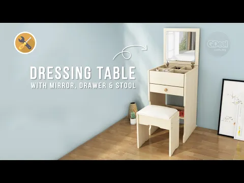 Download MP3 Vanity Dressing Table with Mirror, Drawer \u0026 Stool | Installation Guide
