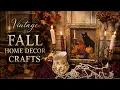 4 Vintage Style Fall Decor Crafts Thrift Flips using IOD Redesign Decoupage Air Dry Clay