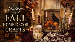4 Vintage Style Fall Decor Crafts Thrift Flips using IOD Redesign Decoupage Air Dry Clay