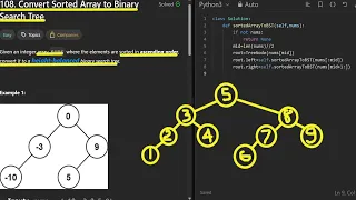 Leetcode 108 Convert Sorted Array to Binary Search Tree Midpoint Magic BST Crafted