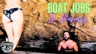 Sailing – BOAT WORK in exotic places – UPGRADING OUR DINGHY SYSTEM IN PARADISE