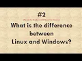 What is the difference between Linux and Windows Linux and Windows