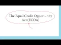 Equal Credit Opportunity Act ECOA
