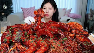 ASMR MUKBANG| 직접 만든 매운 대왕 해물찜 씨푸드 보일 (랍스터, 킹타이거새우, 문어, 전복) 먹방 & 레시피 SEAFOOD BOIL EATING