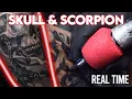HOW TO TATTOO Skull Scorpion real time Half Sleeve Tattoo