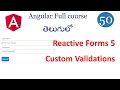 Custom validations in angular Angular form validations Reactive Forms validations Angular