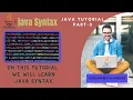 Java - Basic Syntax Java Tutorial Part