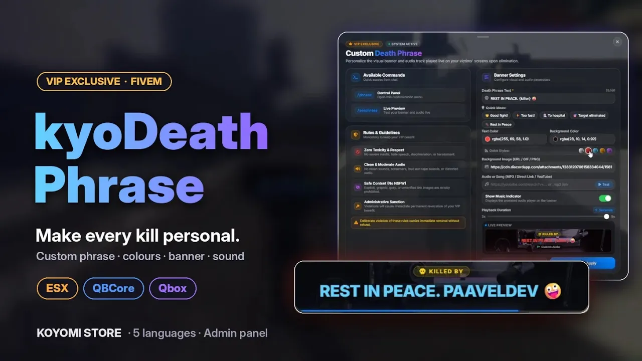 kyoDeathPhrase | Death Phrase [QBox / QBCore / ESX]