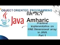 One Dimensional Array In Java Amharic