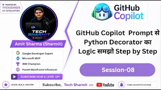 GitHub Copilot Prompt Python Decorator Logic github copilot tutorial Ep-08