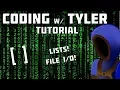 LISTS AND FILE IO Python Coding Tutorials 5