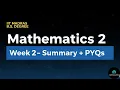 WEEK - 2 SUMMARY PYQs IITM BS Degree Mathematics 2 Datapocalypse