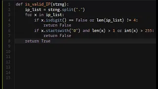 Python - IP Validation Codewars 6KYU