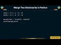 How to merge two dictionaries in Python