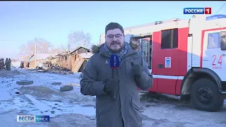 Крупный пожар в частном секторе на Левобережье оставил три семьи без крыши над головой