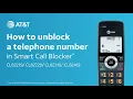 Unblock a telephone number in Smart Call Blocker on AT T CL Series DECT 6 0 cordless telephone