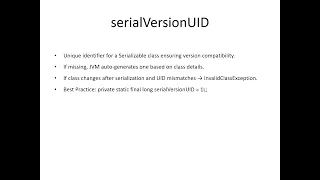Serialization in Java Interview QA