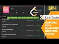 Leetcode SQL challenge Day 1 All Questions Solved Explained Leetcode SQL I Badge Questions Solved