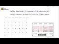 Lesson 1 Paper Timesheet Training