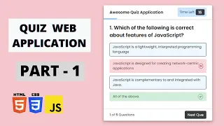 Create a Quiz App with Timer Using HTML CSS JavaScript Part 1