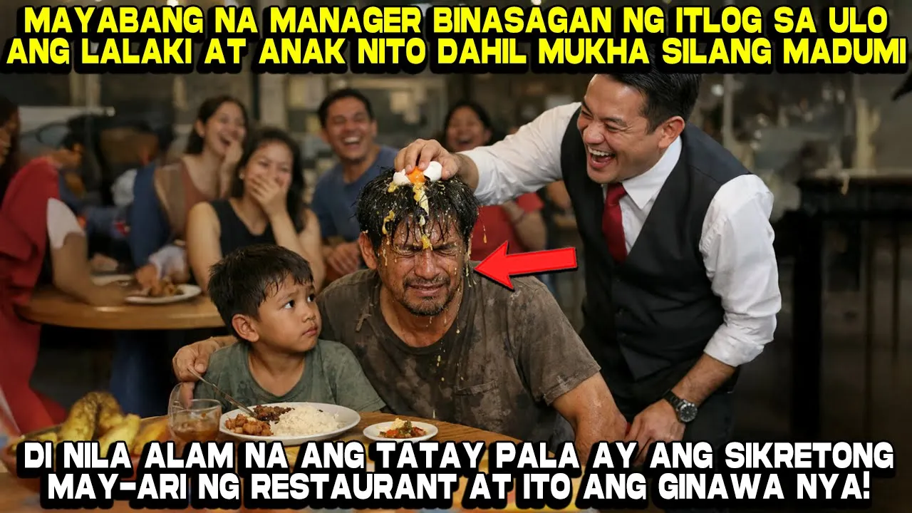 Outline Video Mayabang na Manager Binasagan ng itlog sa ulo ang Lalaki at anak nito dahil mukha silang Madumi...