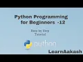 Python Tutorial for Beginners - 12 Tuple in Python LearnAakash