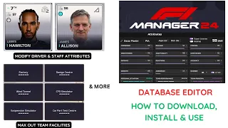 How to Download Install Use F1 Manager 2024 Database Editor