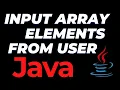 How to take array input in Java using scanner tutorial