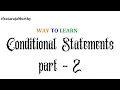 Conditional Statements Part - 2 Nataraja Murthy