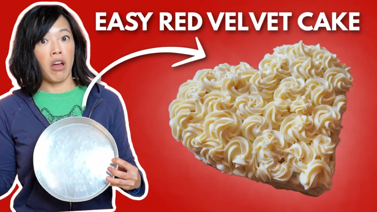 How To Turn a Round Cake Into A Heart  BEST Red Velvet Cake Recipe