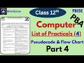 Class 12 Computer Practical Part 4 Pseudocode Flowchart Logic for Computational Problems FBISE