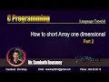 41 How to short array one dimension of c programming Array Tutorial 2021 Part 2