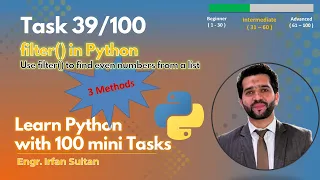 filter in Python Get Even Numbers in a list Task - Learn Python with 100 tasks