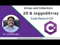 Tamil 10 2D and Jagged Array - Code Demo in C
