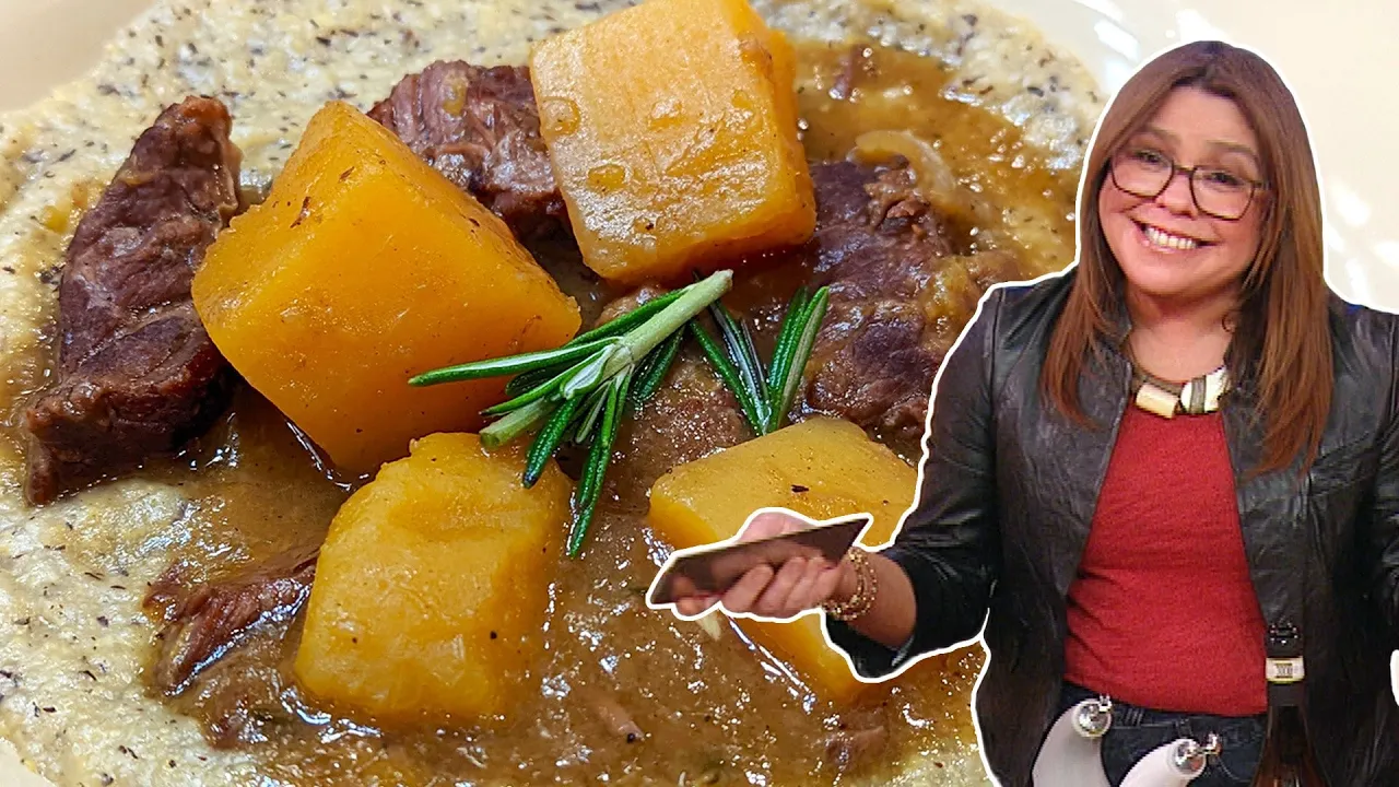 How to Make Beef and Orange Squash Stew with Polenta   Rachael Ray