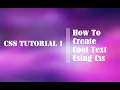 CSS Tutorial 1 Create A Cool Text Shadow Effect Using Css Webby Hub