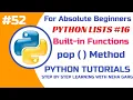 Python pop Method How to Remove Return Elements from a List Class 11 12 CS
