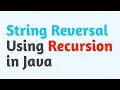 String Reversal Using Recursion in Java Easy Way 2 mins