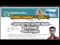 Python Class 12 Chapter 1 Interactive mode Script Mode Variables Data types Part 1