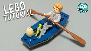 Wir bauen das Boot aus dem LEGO Jurassic World Heft Polybag mit Owen und Dino-Ei #122007