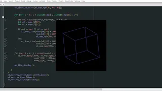 Rotating 3d wireframe cube