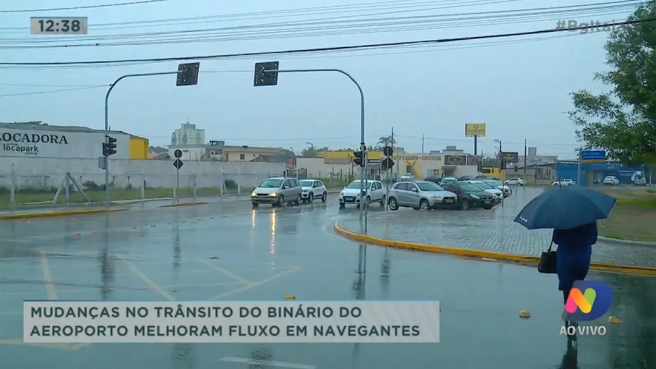 Mudanças no trânsito do binário do aeroporto melhoram fluxo de veículos em Navegantes