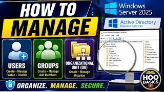 How to manage User Group and OU in Active Directory services - Winserver2025 HOOBasics