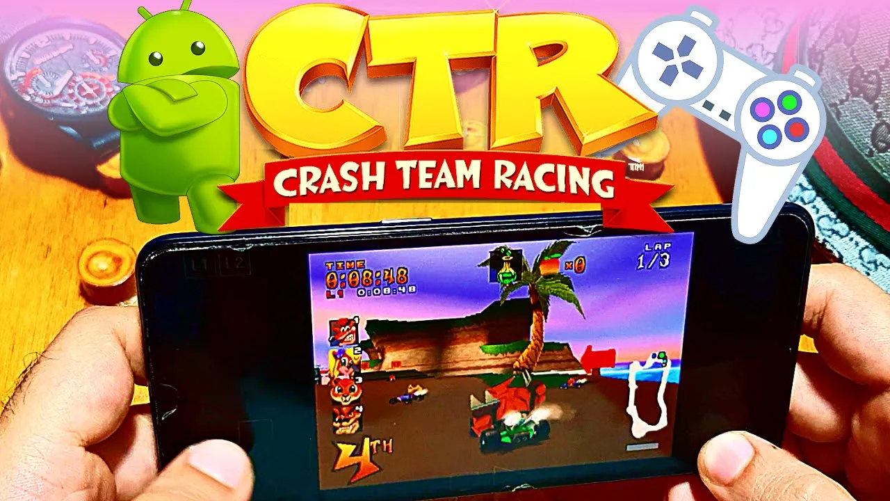 CTR Crash Team Racing - PS1 Emulator Android Gameplay (ePSXe) - APK For Mobile - 2022