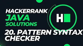 Day 20 - Java Pattern Syntax Checkers Hackerrank Java Solutions Hindi