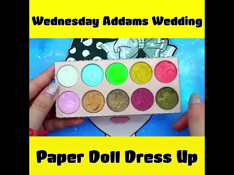Paper Dolls Dress Up Rainbow Rapunzel vs Black Wednesday Addams Wedding Dress Up  #shorts