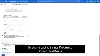 Creating Cloud SQL instance in GCP