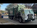 Frontier Waste Solutions 3 Garbage Trucks Tag Teaming on trash and recycle in McKinney Texas