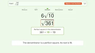 Simplify sqrt - Square Root of a Fraction Tiger Algebra Solver